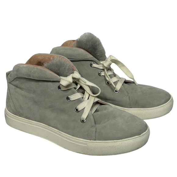 Jaggar Mid-Top Suede Faux Fur Trainer Sneakers - Picture 2 of 16